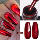 7ml Red Metallic Color Gel Nail Polish - Red, Gold, Silver Semi-Permanent Soak Off UV Gel Varnish