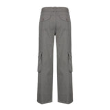 Straight Oversized Cargo Pants - Mid-Waist Wide-Leg Casual Style