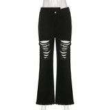 High Waisted Chain Jeans - Featuring a Cross Chain and Hollow Out Design for a Sexy and Elegant Look