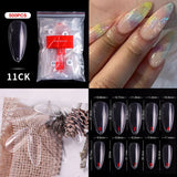 500pcs Assorted Fake Nails - Clear and Natural Full Cover Press-On Nail Tips