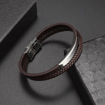 Classic Hand-Woven Leather Bracelet - Nordic Amulet Design