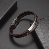 Classic Hand-Woven Leather Bracelet - Nordic Amulet Design