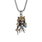 Silver Plated Captivity Bondage Goddess Pendant - Demon Girl Necklace