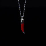 Vampire Tooth Glass Fang Blood Bottle Pendant Necklace - Neo-Gothic Style