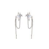 Gothic Irregular Moonstone Star Earrings – Trendy Asymmetrical Design