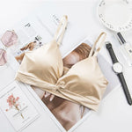 Adjustable Satin Triangle Cup Bra | Beautiful Back Design with Padded Support