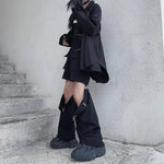 Deeptown Gothic Techwear Cargo Pants - High-Waist Black Emo Style