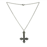 Goth Inverted Punk Cross Satanic Pendant Chain Necklace - Alt Style Clothing