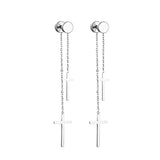 Stainless Steel Cross Skull Star Scorpion Tassel Chain Stud Earrings