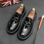 Patent Leather Platform Loafers – Slip-On Derby Shoes