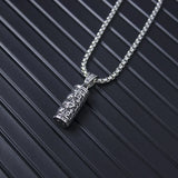 Neo-Gothic Inverted Punk Cross Satanic Pendant Necklace - Black