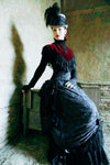 High Neck Victorian Long Sleeve Lace Vintge Gothic Evening Dress - Alt Style Clothing