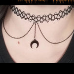 Goth Choker with Black Choker Necklace