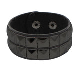 Multilayered Gothic Heavy Metal Leather Bracelet - Perfect for Rock and Metal Fans