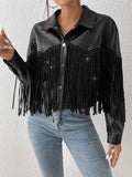 Faux Leather Moto Jacket – Edgy Short PU Leather Jacket with Loose Fit