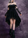 Gothic Mini Party Draped Bodycon Vintage Satin Dress