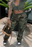 Stay Comfortably Stylish with our Camo Cargo Streetwear Sweatpants High Waist Pockets Pencil Pant