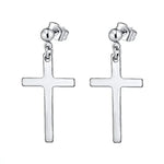 Stainless Steel Cross Skull Star Scorpion Tassel Chain Stud Earrings