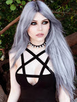 Fitshinling Pentagram Gothic Slim A-Line Dark Sleeveless Dress