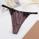 Low-Rise Satin T-Back Thong Panties – Thin Belt Femme Style