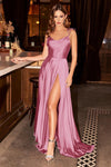 Spaghetti Strap Satin Long Elegant Backless Summer A-line Maxi Evening Party Gown - Alt Style Clothing