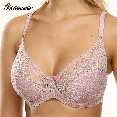 Ultrathin 3/4 Cup Underwire Bra - Transparent Push-Up Plunge Design