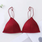 Adjustable Shoulder Strap Beautiful Back Wrapped Satin Triangle Cup Bra - Alt Style Clothing
