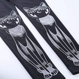 Gothic Leggings With Dark Print - Alt Style Clothing