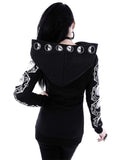 Gothic Punk Print Long Sleeve Hoodie - Alt Style Clothing