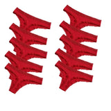 10Pcs/Set Cotton Thongs Lace Low G String - Alt Style Clothing