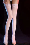 Night Club Sexy Stockings Glossy Anti-slip Silicone Long Lace Glitter