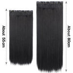 Long Straight 5-Clip Synthetic Hair Extensions - Black, Brown, Blonde 80CM