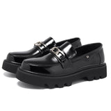 Patent Leather Platform Loafers – Slip-On Derby Shoes