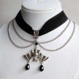 Goth Antique Silver Color Skeleton Key Necklace - Alt Style Clothing