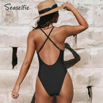 V-Wire Cross Back One-piece Swimsuit - Alt Style Clothing
