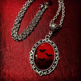 Gothic Vampire Cameo Water Drop Choker Necklace - Neo-Gothic Style