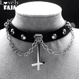 Inverted Cross Chocker Necklace