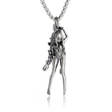 Silver Plated Captivity Bondage Goddess Pendant - Demon Girl Necklace