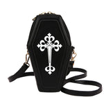 Gothic Women Messenger Bag Cross Coffin Shape - Alt Style Clothing