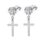 Stainless Steel Cross Skull Star Scorpion Tassel Chain Stud Earrings