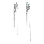 Gothic Irregular Moonstone Star Earrings – Trendy Asymmetrical Design