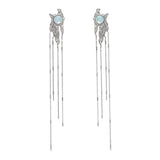 Gothic Irregular Moonstone Star Earrings – Trendy Asymmetrical Design