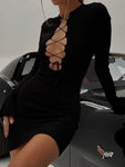 Sexy Bandage Black Mini Dress - Alt Style Clothing