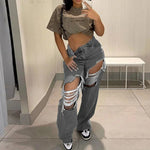 Vintage Jeans Women High Waist Y2K Streetwear 90S