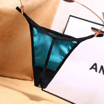 3PCS Glossy Satin Panties For Women Low Waist G String