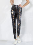 High-Waist Snake Print Leather Leggings – Slim Fit for a Sculpted Look