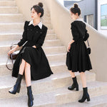 Elegant Black Midi Shirt Gothic Dress - Alt Style Clothing