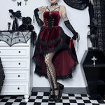 Gothic Hi-Low Swing Cocktail Party Vintage Lace Bodycon Dress