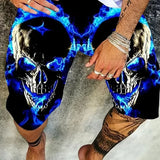 Men's 3D Printed Skull Shorts