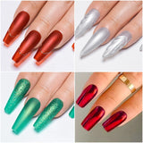 7ml Red Metallic Color Gel Nail Polish - Red, Gold, Silver Semi-Permanent Soak Off UV Gel Varnish